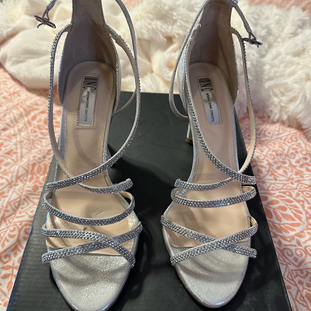INC Pearl Silver Heels